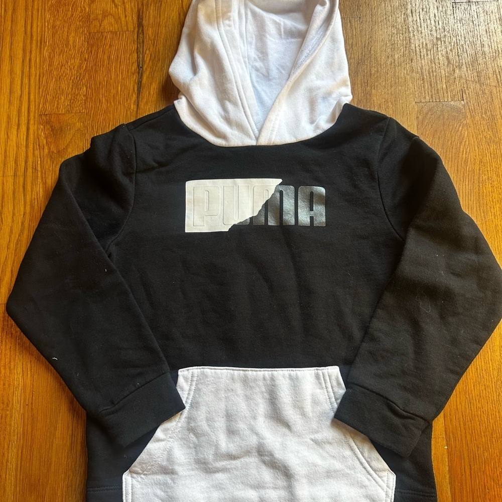 Boys Puma Black and White Kids Hoodie